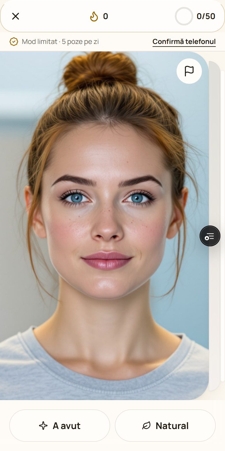 Ecranul „Natural sau nu?” din EsteTrue