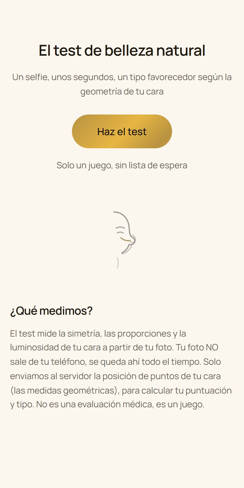 La pantalla «El test de belleza» de EsteTrue